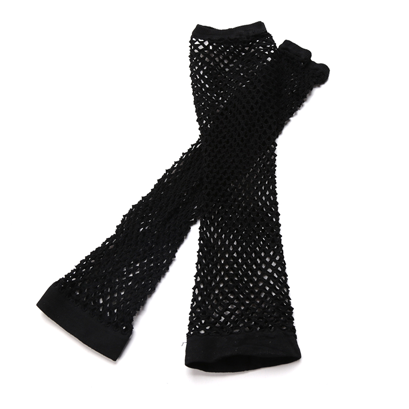 1 par de guantes largos sin dedos de rejilla de neón, brazalete para pierna y brazo, ropa de fiesta, vestido elegante para mujeres, chicas sexis, guantes de malla de baile gótico Punk
