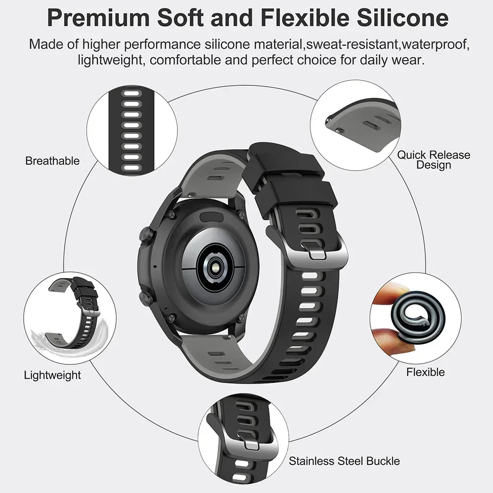 สายซิลิโคนสําหรับ Redmi Watch 5 Active สบาย Correa สําหรับ Redmi นาฬิกา 5 Lite/5 Active Soft สร้อยข้อมือเข็มขัดสําหรับ 22 มม.20 มม.