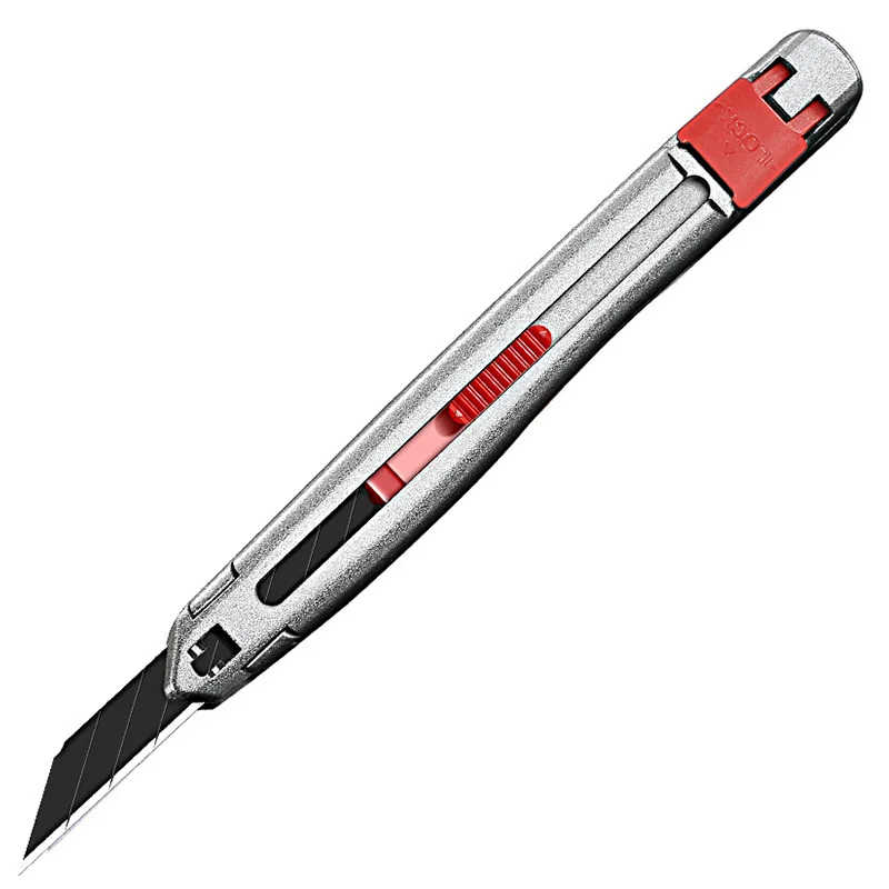 มีดยูทิลิตี้โลหะผสมสังกะสีคุณภาพได้รับการดูแลทางการ 30 °   Art Craft Box Cutter Lockingเครื่องเขียนของโรงเรียน เครื่องมือ cuchillo