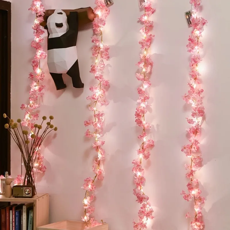 1 Roll, LED Cherry Blossom Lamp String Yard Light New Year Decorations, NOT INCLUDED BATTERIES (1pc 6.56ft 20 Led), Mother's Day