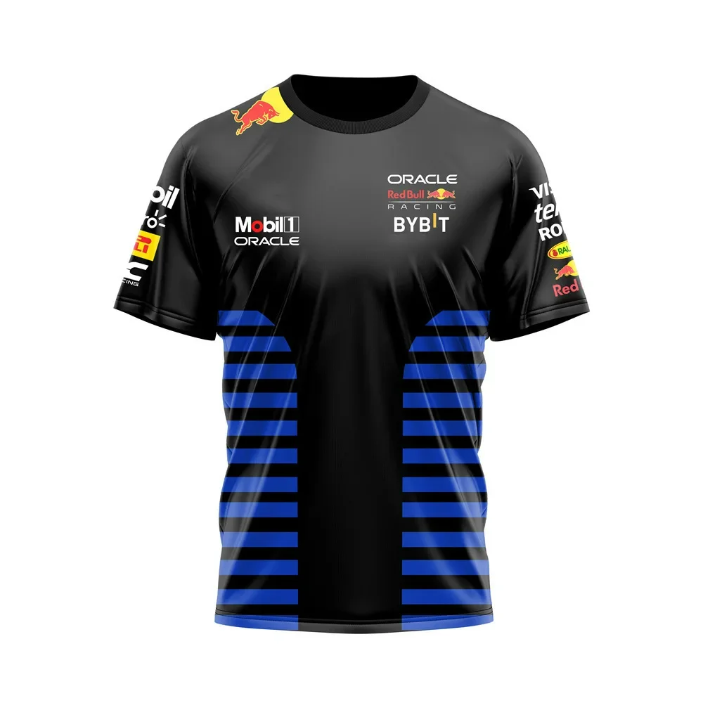 Мужская футболка Red Bull Racing, новинка 2025 года, женская футболка с 3D принтом для спорта и отдыха, летняя быстросохнущая дышащая брендовая одежда