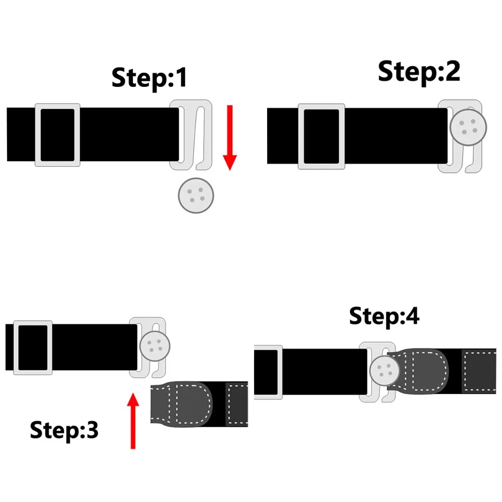 1pc Adjustable Elastic Shirt Stay Belt for Men Women Keep Shirt Tucked in All Day Black/White