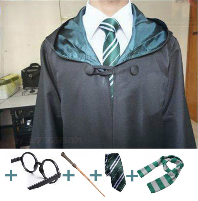 Disfraz de Halloween para niña, bata, capa con uniforme escolar mágico, disfraz de Cosplay para hombre y mujer