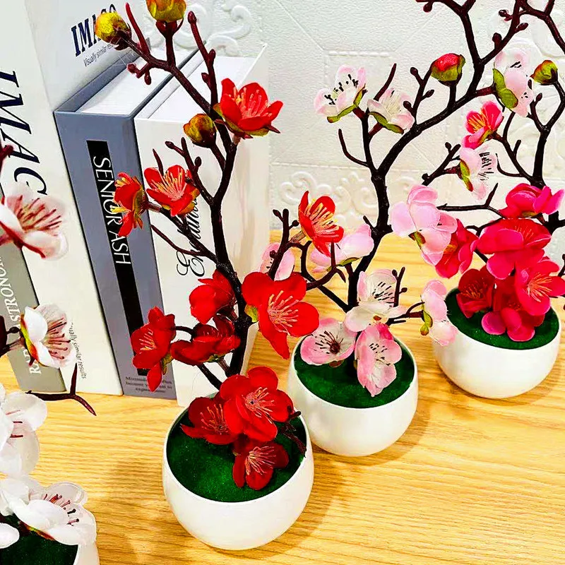 Simulation d'hiver de Style chinois avec Pot de fleur, adaptée au salon, à l'armoire et à la décoration de Table, 1 pièce