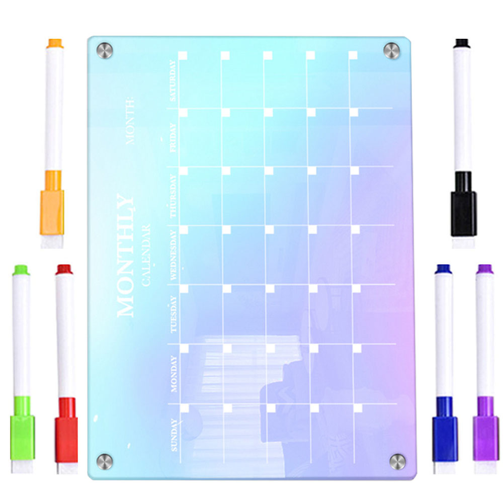 Magnetic Writing Board Monthly Whiteboard Refrigerator Fridge Dry Erase Calendar Colored Wall Erasable Planner