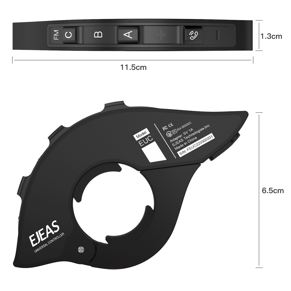 Ejeas 1pc euc motocicleta intercom bluetooth alça de controle remoto apto para ejeas tipo c v6pro/v7/v4plus/q2/q7/q8/ms8/ms20