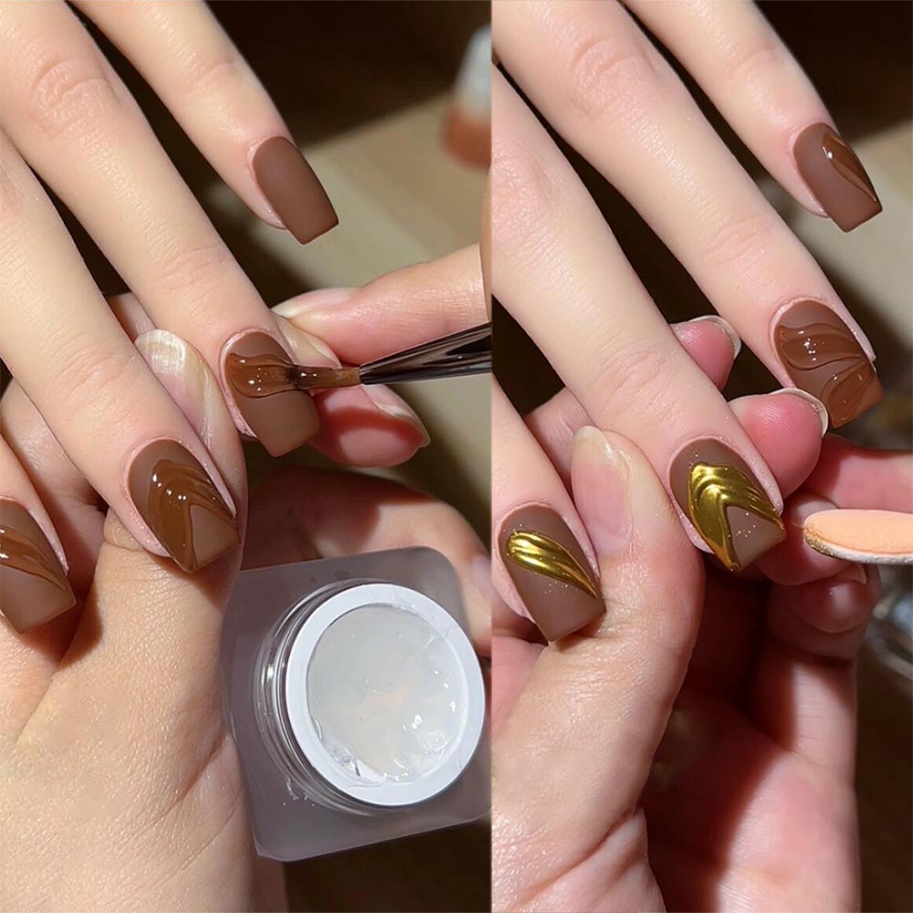 Semi-solid Magic Mirror Powder Modeling Gel 3D Tranparent Phototherapy Nail Art Glue Multifunctional Glue Soak Off UV Manicure8g