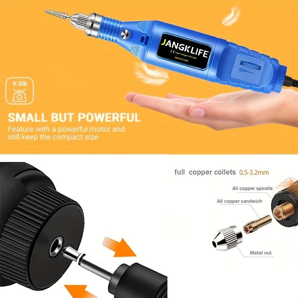 Mini perceuse électrique 9V, stylo carbonaté, vitesse variable, kit d'outils à distance, graveur pour le meulage et le polissage