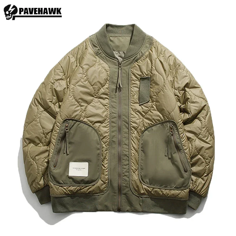 Männer Leichte Winter Parkas Japanischen Retro Farbe Blockieren Casual Lose Baseball Kragen Jacke Quilten Dünne Paar Baumwolle Mantel