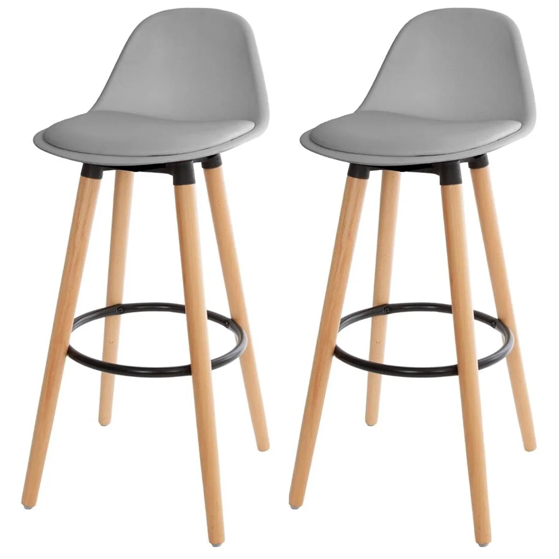 Juego de 2 taburetes de bar para cocina, salón, comedor, acolchados y cómodos con respaldo y F