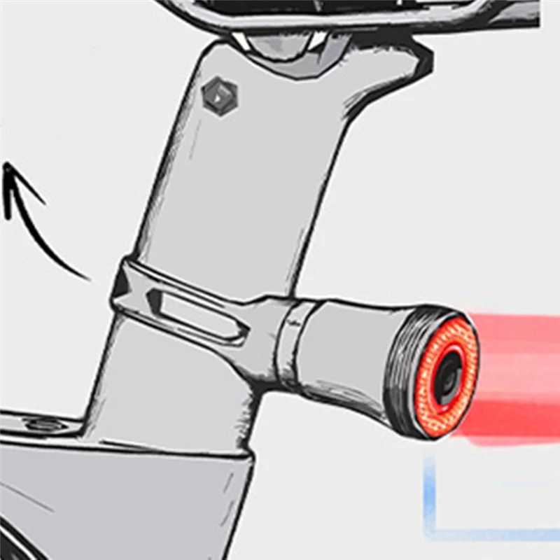 DIGIT-luz trasera de bicicleta, luces traseras de bicicleta con detección de freno para paseo nocturno, luces traseras LED de bicicleta tipo C recargables