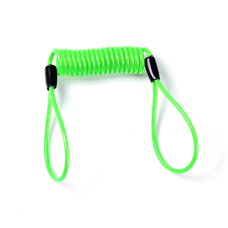 SPEWPRP 120 センチメートルオートバイブレーキディスクロックスクーターリマインダーケーブル自転車スプリングロープバッグ盗難防止ケーブル保護アラームロック