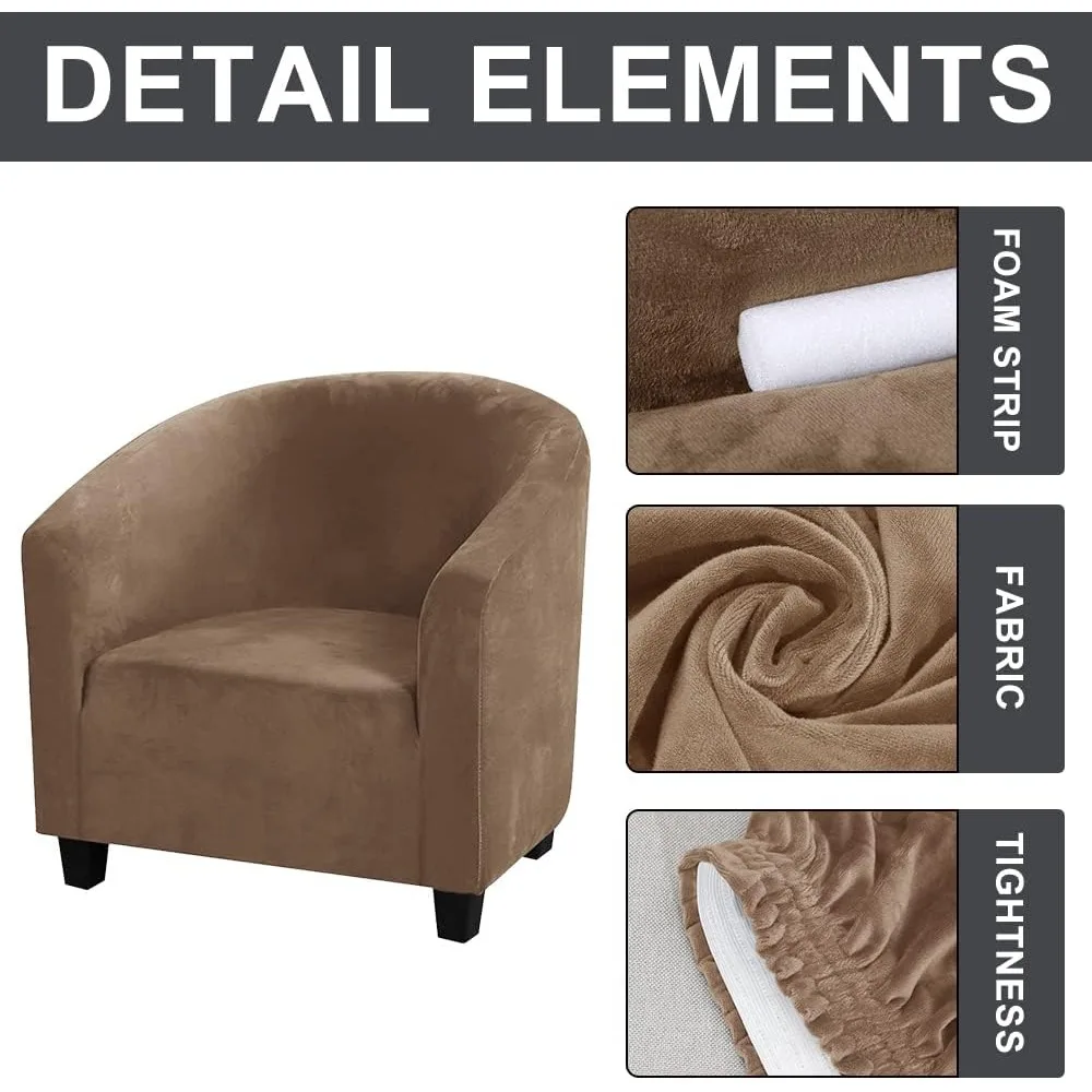 Capas para cadeiras de clube elásticas de veludo – Capas grossas de elastano para poltronas e sofás