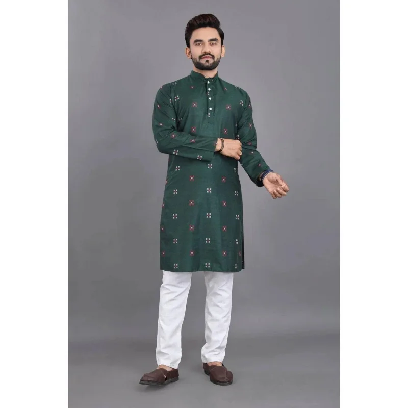 2025 masculino digital impresso kurta dhe ajuste regular gola mandarim longo adequado todas as ocasiões como casamento hari raya aidilfitri