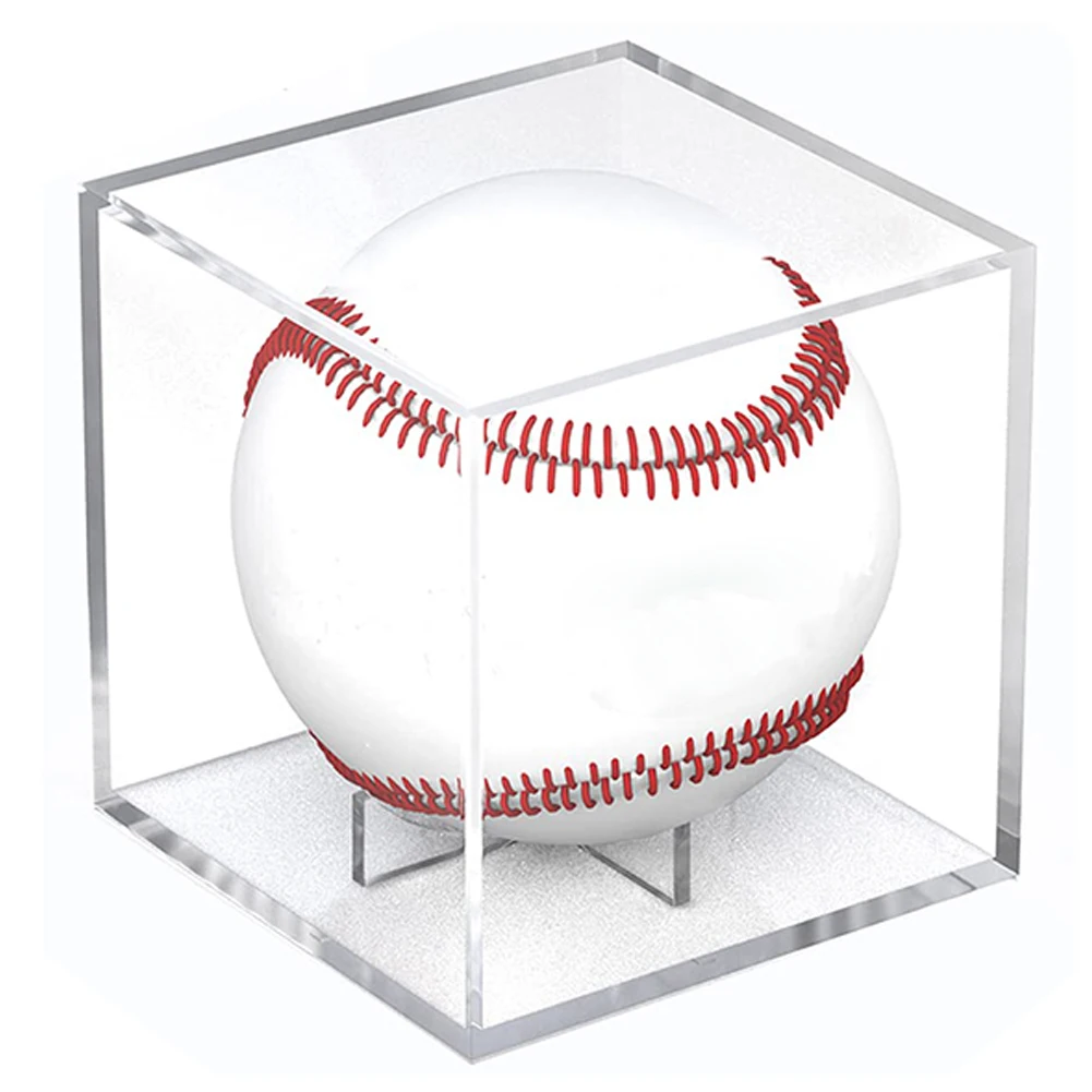 Golf Tennisball transparente Hülle mit Halterung Acryl 80mm Baseball Box Display UV-Schutz Staub Souvenir Aufbewahrung sbox Halter