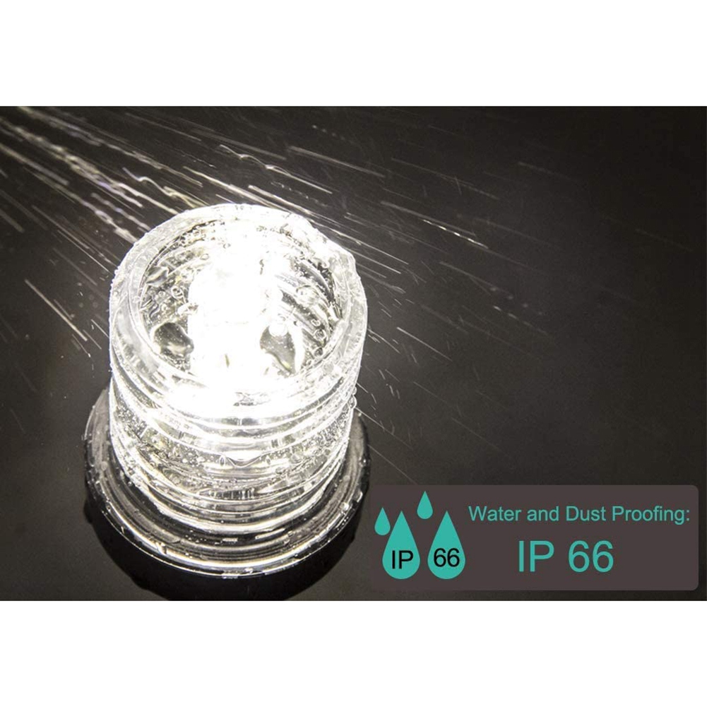 Luz de navegación LED plegable de 8 pulgadas, lámpara de señal de navegación de 360 grados para luz de ancla de popa de barco yate XY