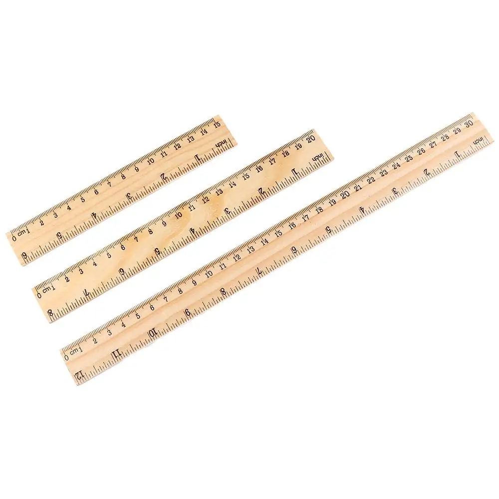 Accessori da scrivania materiale scolastico cancelleria per insegnanti di studenti 15/20/30cm righelli in legno righelli da disegno righelli dritti
