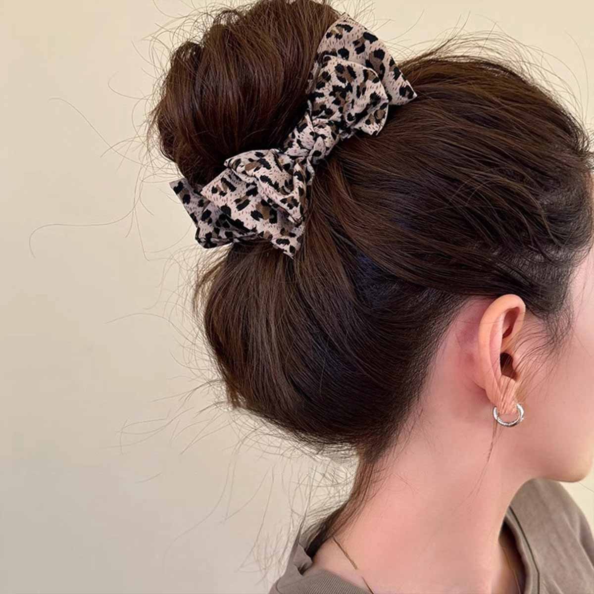 1 peça acessório de cabelo premium com estampa de leopardo vintage é adequado para mulheres usarem