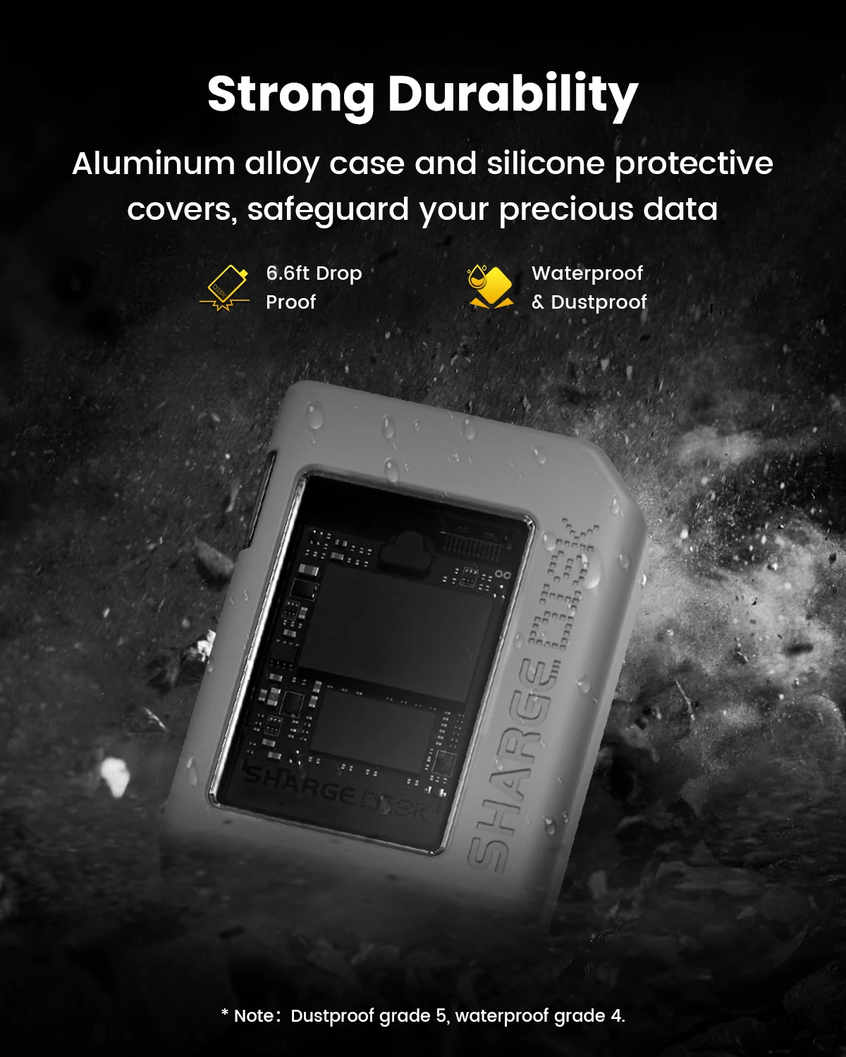 SHARGE-SSD Enclosure for Laptop, External SSD for PS5 Game Camera, NVMe PCI-E M.2 SSD Case, USB 3.2 Gen 2, 10Gbps, 2230 M.2