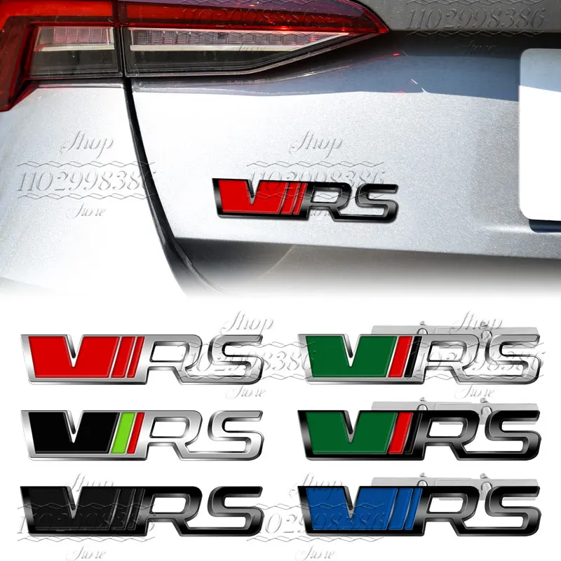 Logotipo 3D de Metal VRS, emblema de parrilla de coche, insignia de parachoques trasero, pegatina para Rapid Octavia 2 3 A5 RS Kodiaq Fabia, accesorios