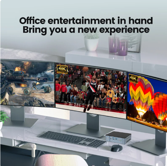 Super Deal Mini-PC 13. Generation Intel i9-13900H Mini-Computer (14 Kerne, 20 Threads) 64GB DDR4 & 4TB SSD Windows 11 Desktop-PC WLAN