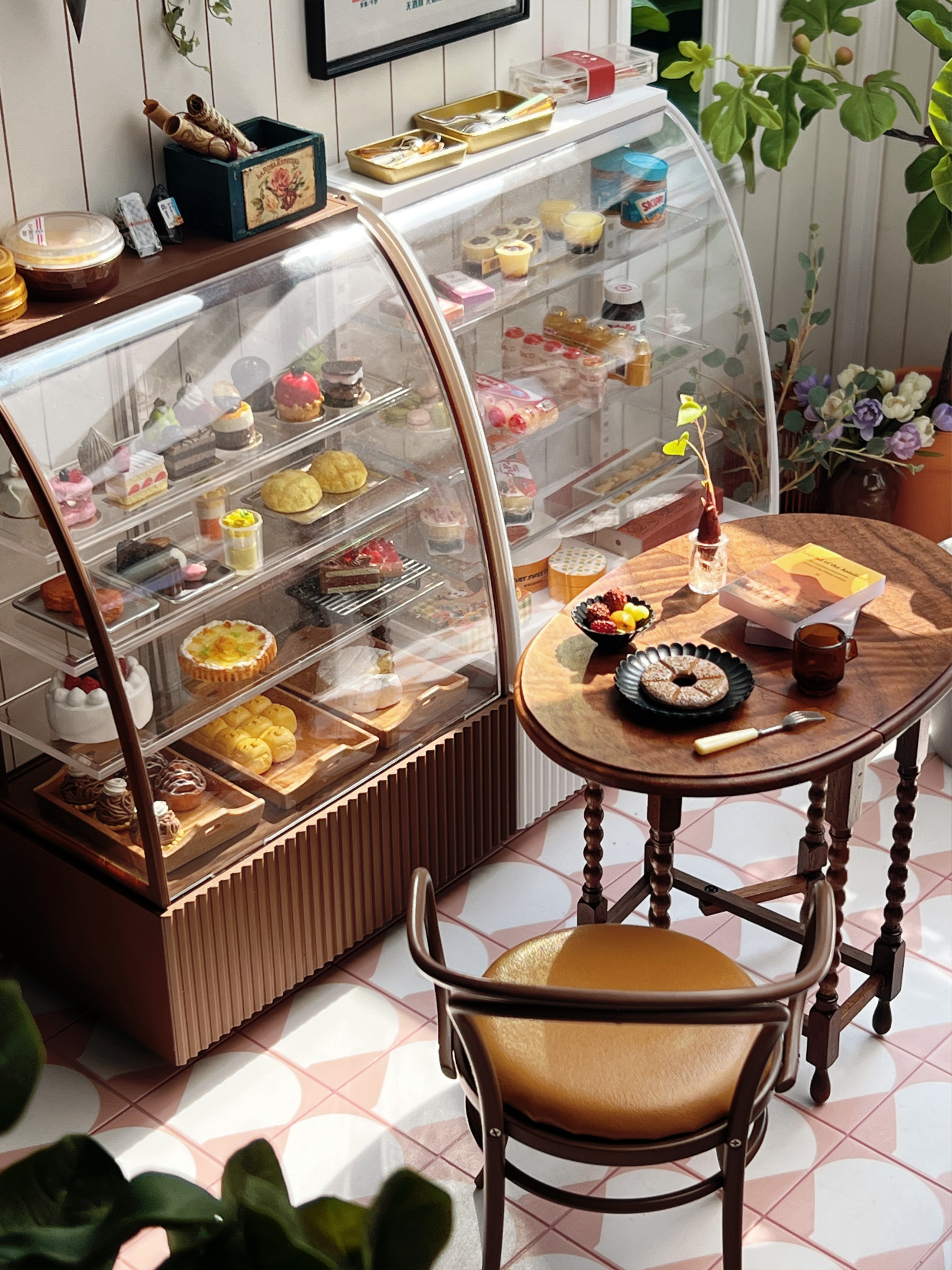 Modelo de casa de muñecas, muebles, accesorios, mini modelo, gabinete de pastel, 1/6