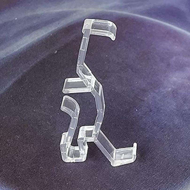 Clips de Rideau en Plastique Transparent, réinitialisation Caché, Fixateur Rapide pour Installation de Stores, 2 Pouces, 6 Pièces