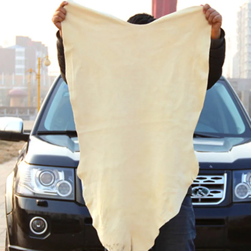 Toallas de lavado de coches de cuero de gamuza Natural, limpieza de secado rápido para lavar coches, dispositivo automático, culpa para lavado de coches