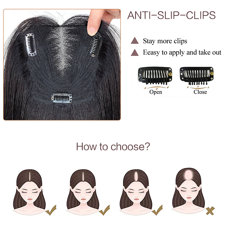 100% cabelo humano 25cm 3d franja de ar 13x12cm rede de cabelo feminino franja reta toppers clipe em postiços com cabelo real