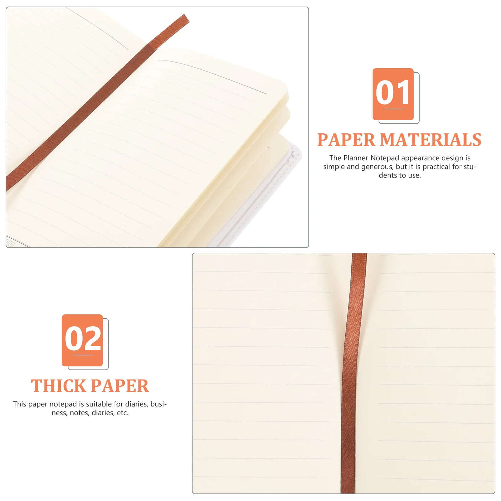 PU Blank Notepad Sublimation Notebook for Students Travelers Office Workers Thick Pages Portable Daily