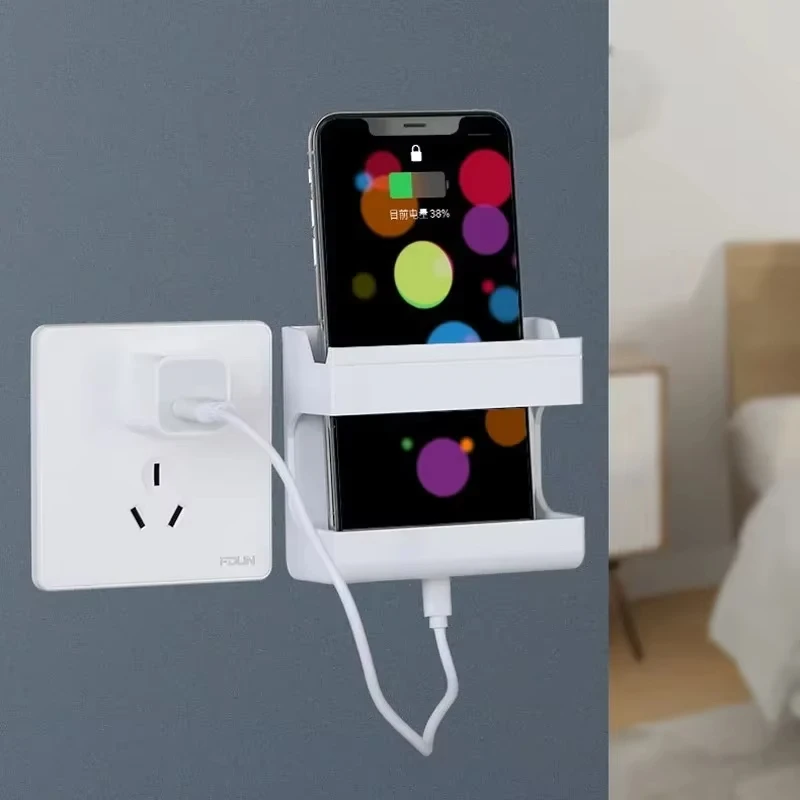 Suporte de controle remoto adesivo punch-livre soquete titular sem perfuração carregamento do telefone móvel sala de estar organizador caixa de armazenamento