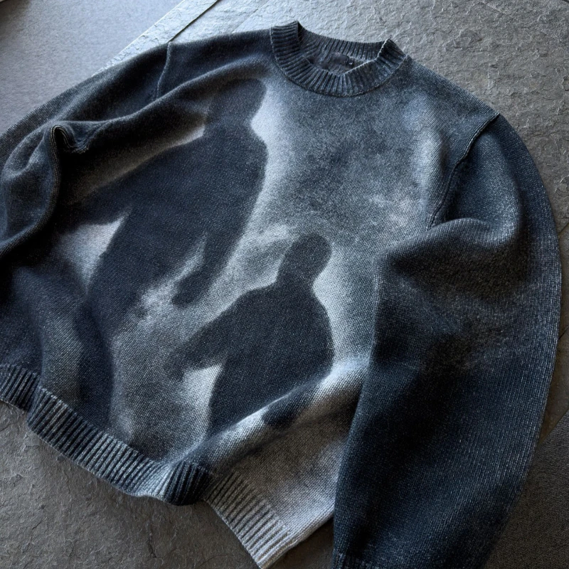 Neuer Stil, lockerer Rundhalspullover, Strickpullover, Gothic-Retro-Street-Fashion, Hip-Hop, Herbst und Winter, lässiges Top, Y2K-Kleidung