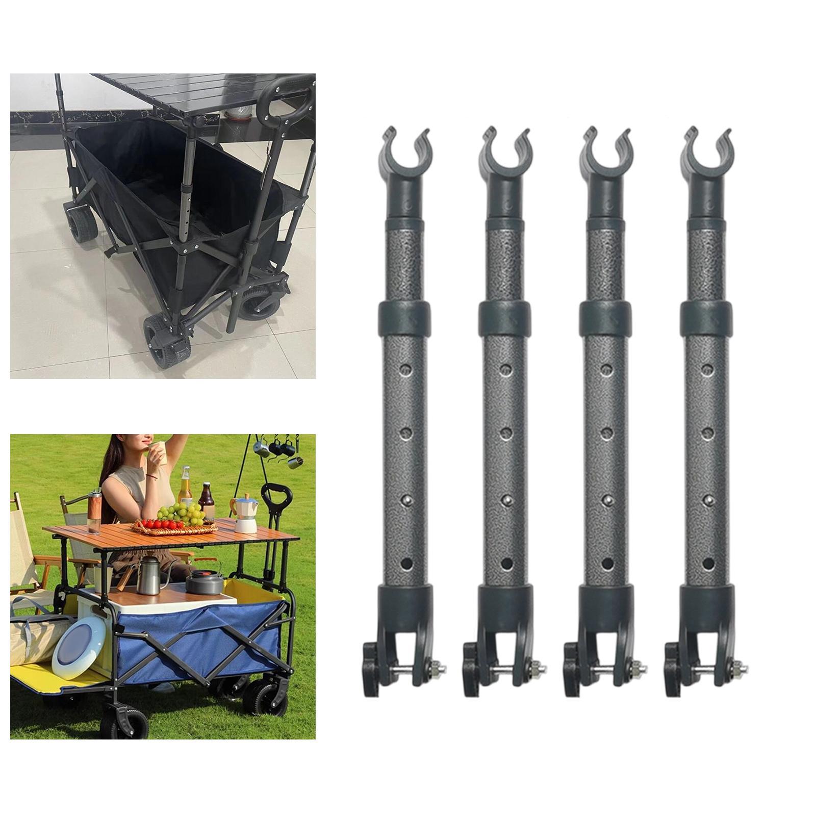 4 Buah Kaki Meja Teleskopik Tabung Penyangga Meja Keranjang Berkemah untuk Halaman Belakang