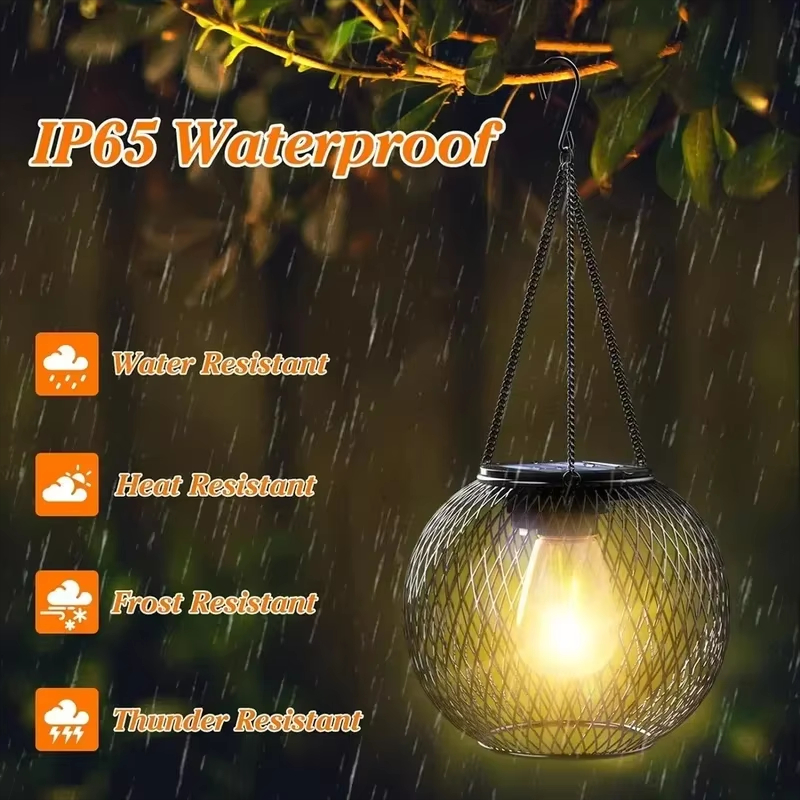 Linterna solar para exteriores, luces solares para exteriores, luces colgantes decorativas para exteriores, linternas solares impermeables, lámpara de jardín para patio