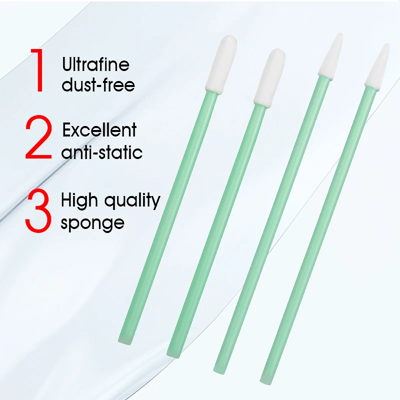 100PCS ไฟเบอร์ออปติกทําความสะอาด Sticks ไฟเบอร์ออปติก Swabs สําหรับ 1.25 มม./2.5 มม.LC/SC/FC/ST ตัวเชื่อมต่อเส้นใยทําความสะอาด Rod FTTH เครื่องมือ