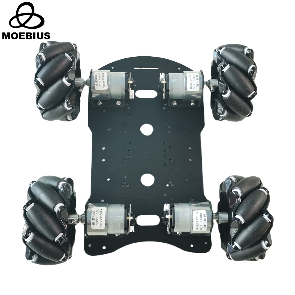20 kg Last 4WD 97 mm Mecanum Wheel Roboterauto-Chassis-Kit mit DC 12 V Hall-Motor für Arduino Raspberry Pi DIY-Projekt STEM-Spielzeug