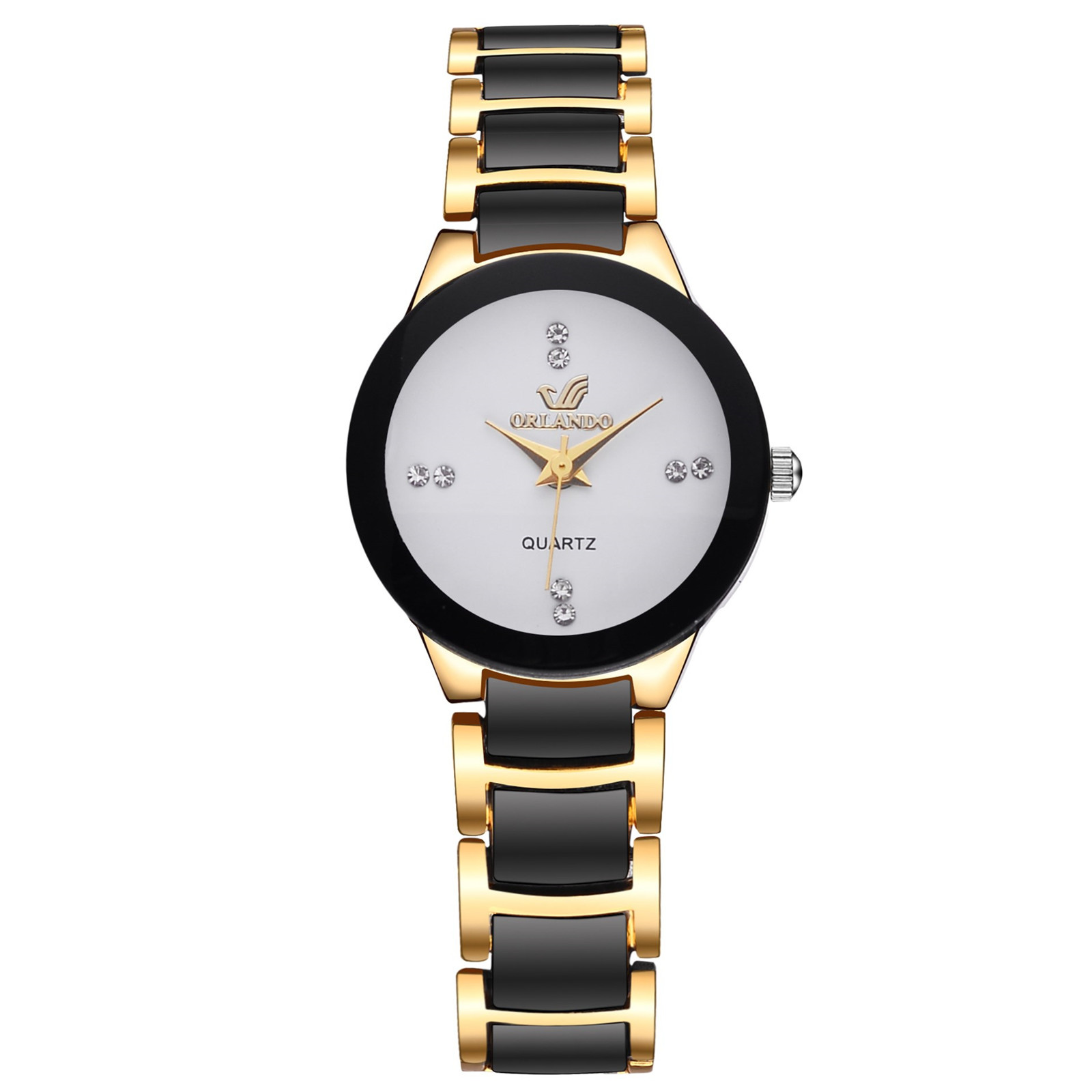 Par de relojes de lujo para mujer, relojes de acero inoxidable informales para amantes, relojes de pulsera femeninos