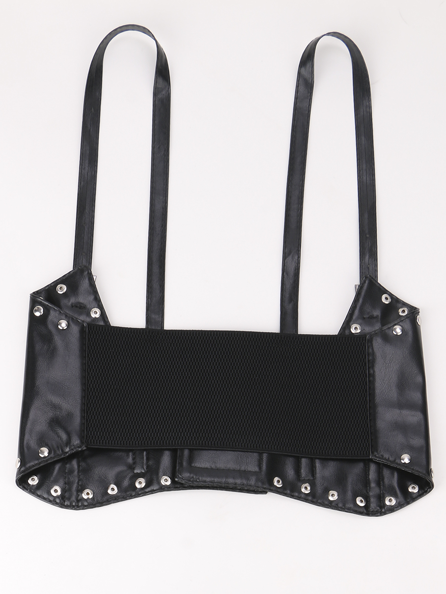 Alça ajustável Suspender Vest Espartilho para Mulheres, Sexy Stud, Punk Ombro, Cinto Elástico, Gótico, Underbust, Cintura Decore