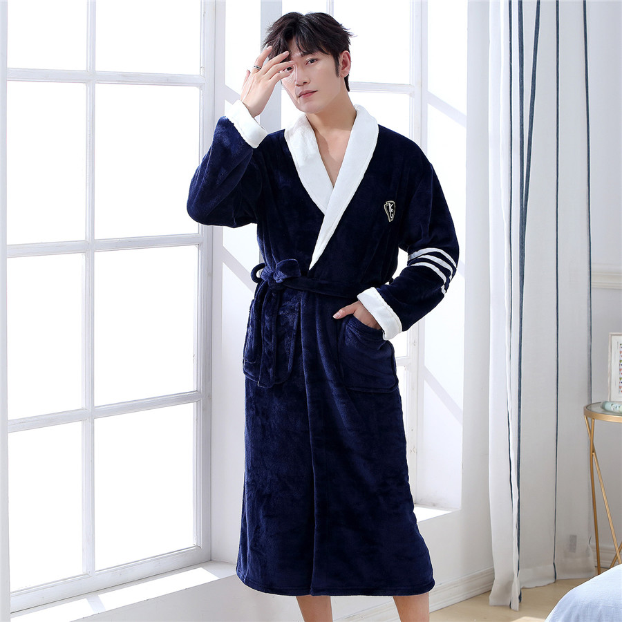 Duży rozmiar 3XL szlafrok flanelowy szlafrok Kimono suknia zimowa koralowy polar bielizna nocna bielizna nocna luźna zagęszczona odzież domowa Loungewear