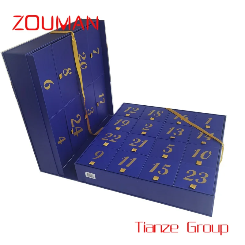 Custom , Luxury Customized Advent Calendar Cosmetic Packaging Large Big Cardboard Gift Box For Present