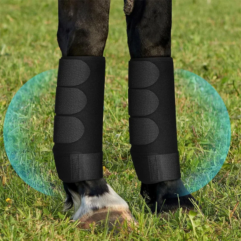 2 pezzi stivali legging per cavalli anticollisione equipaggiamento da corsa per cavalli equestri materiale per immersioni morbido e assorbimento degli urti