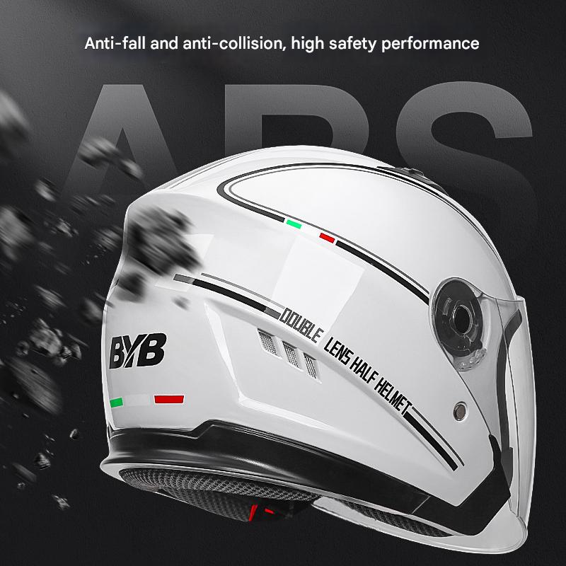 Capacete de equitação de motocicleta de casca dura abs de alta qualidade anti-uv lente dupla capacete anti-ciisão