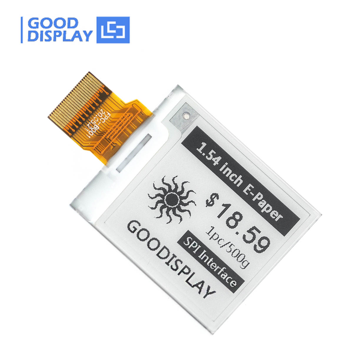 Tela eletrônica de papel de 1,54 polegadas 200x200 com atualização parcial e etiquetas de preço digitais, GDEY0154D67