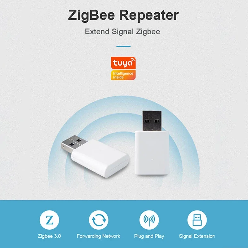 Repetidor de señal Tuya ZigBee 3,0, amplificador de señal extensor USB para Smart Life ZigBee2MQTT, Hub de enlace, dispositivos auxiliares de malla para el hogar