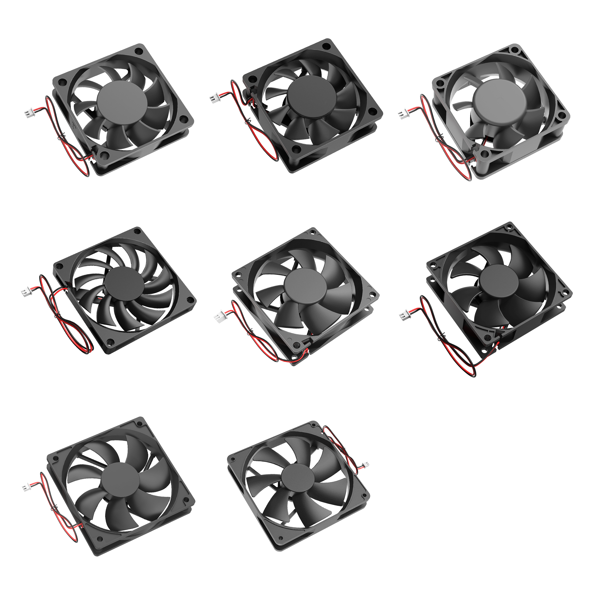 YOUNUON DC 5V/12V/24V 30MM/40MM/50MM/60MM/70MM/80MM/90MM/120MM/140MM Lüfter DC Bürstenloser Lüfter PC Laptop Computer Gehäuselüfter