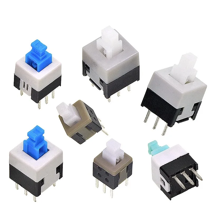 Interruttore Non autobloccante/interruttore autobloccante 5.8x5.8 7x7 8x8 8.5 x8.5mm microinterruttore di alimentazione tattile a pressione interruttore a pulsante a 6 Pin