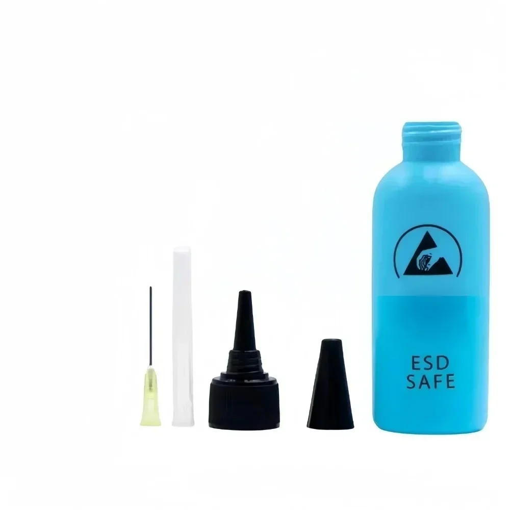 60ml 플라스틱 액체 알코올 병 로진 용제 정전기 방지 접착제 병 접착제 DIY 수리 도구 용 디스펜스 바늘 포함