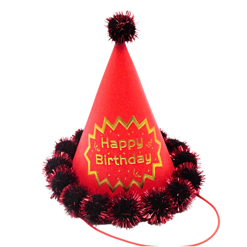 Mũ Nón Tiệc Sinh Nhật Mũ Nón Pompoms Mũ dự tiệc Mũ sinh nhật Mũ nón kèm Pom Poms Dây thun Vương miện sinh nhật