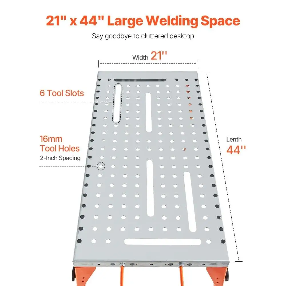 Welding Table 44 x 21 500LBS Adjustable Folding Workbench