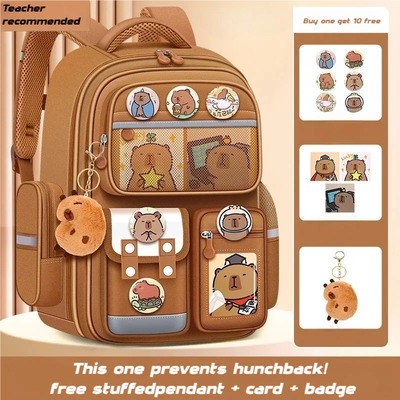 Capibala children 's schoolbag 1-3-6 GRADE BOYS girls Primary SCHOOL back support BACKPACK ANIME CARTOON mochilas escolar